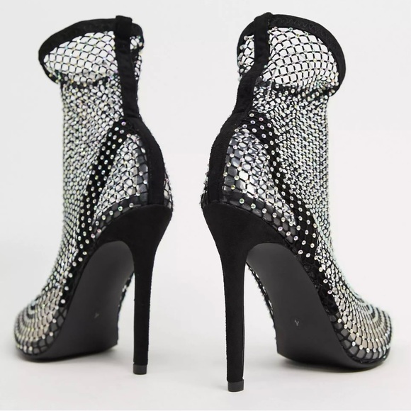 Public Desire Diamond Fishnet Heels - Picture 3 of 6